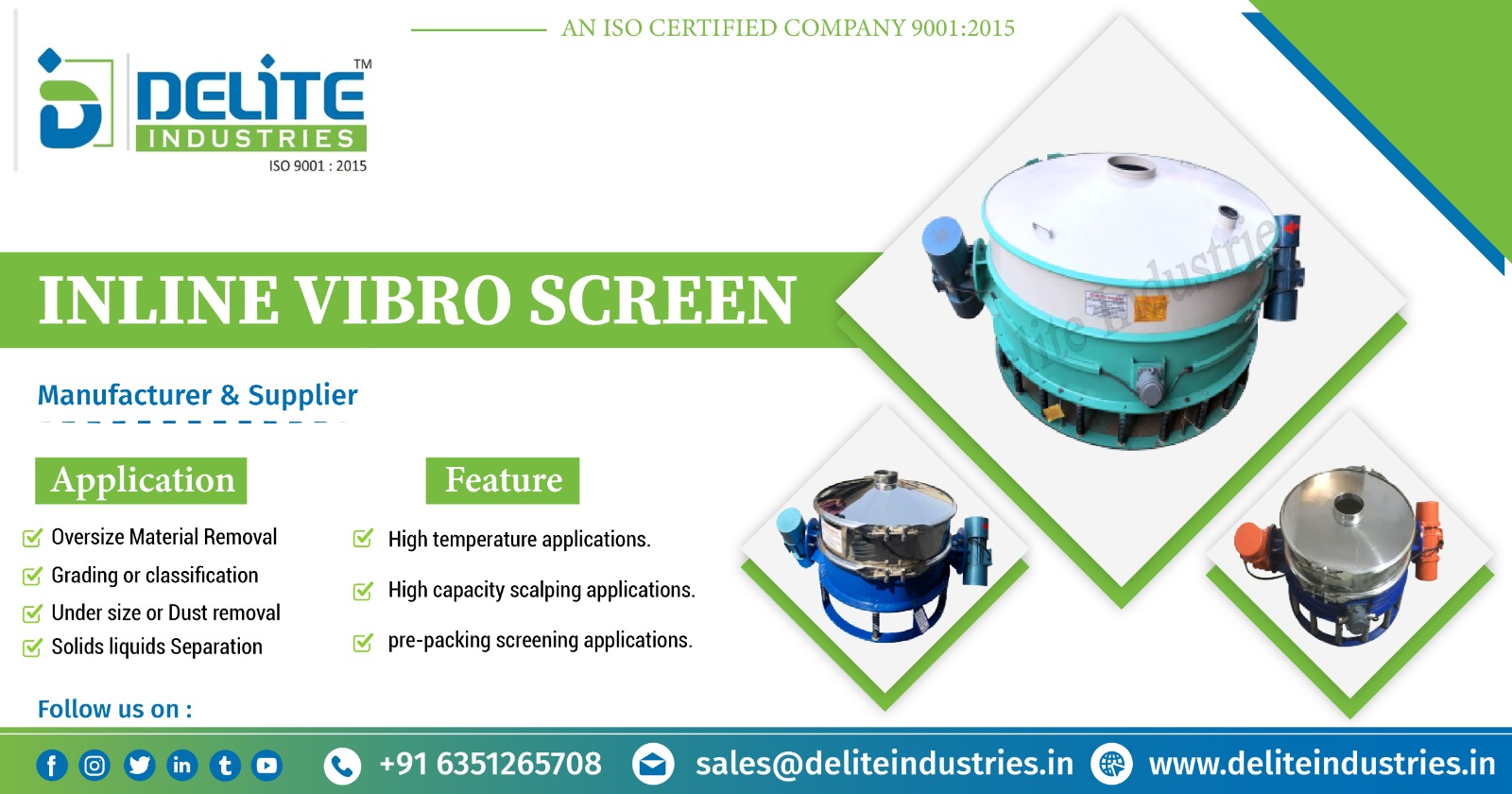 Inline Vibro Screen Manufacturer in Ahmedabad